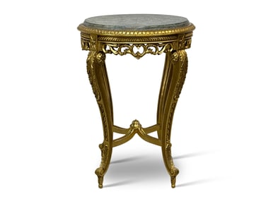 French Louis XV-style Marble Top Giltwood Stand