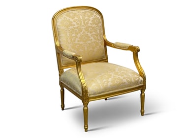 Trouvailles Louis XVI-style Giltwood Fauteuil