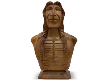 Carved Native American Bust
