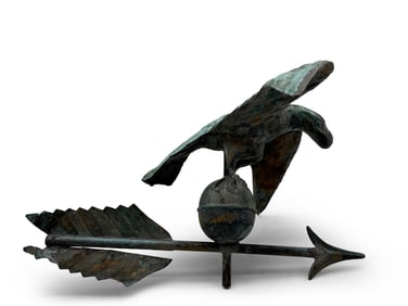 Distressed Copper Hollow-Body Eagle Weathervane