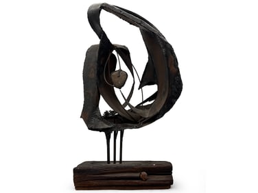 L.K. Richards Brutalist Iron & Organic Sculpture