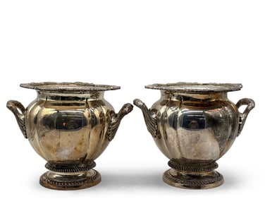 Two French Baroque-style Silverplate Champagne Buckets