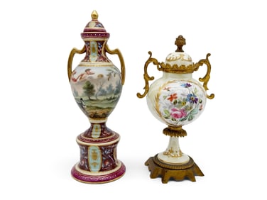 Two 19th C. Miniature Urns: Royal Vienna and Sèvres