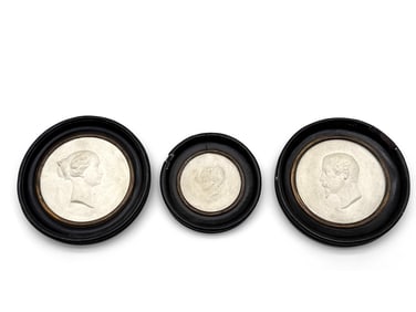 Three Bisque Plaques attributed to Jules Constant Peyre