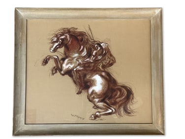 Umberto Romano Oil Pastel/Paper: Horses
