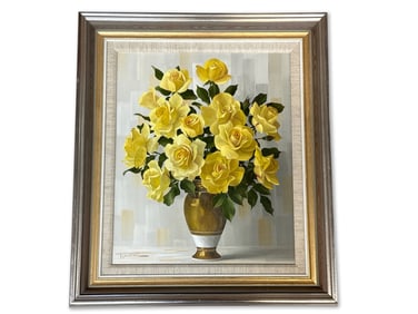 Elizabeth Rouviere Oil/Canvas: Golden Bouquet