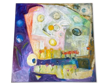 Large-Format Oil/Canvas: Abstract Landscape