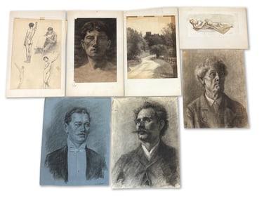 Seven Ludwig E. Faber Charcoal Illustrations