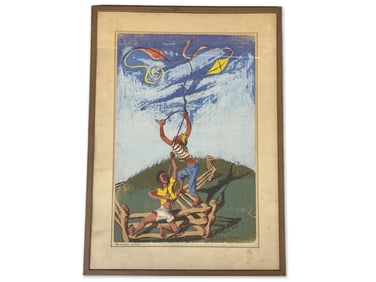 Sylvia Wald Silkscreen: Tangled Kites