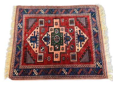 Turkish Kazak-style Area Carpet, 5ft 10in x 4ft 11in
