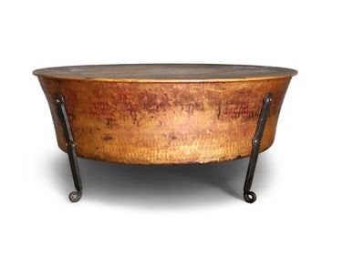 Decorator Hammered Copper & Iron Coffee Table
