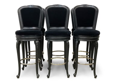 Six Casa Stradivari Louis XV-style Swivel Stools