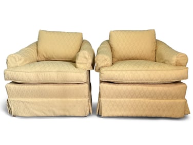 Pair of Kindel Upholstered Club Chairs
