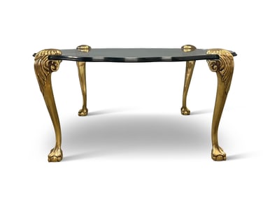 PE Guerin-style Brass and Glass Cocktail Table