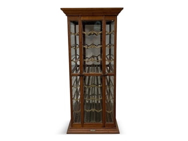 Floor Model Exhibition Showcase Co. Oak Ribbon Cabinet