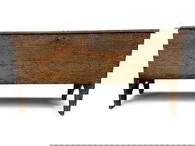 Early Primitive Blanket Box: An early primitive blanket box with a glovebox interior. 23in tall x 44in wide x 14-1/2in deep. | You have additional shipping options, and are not required to use Live Shipping. Additional third-part