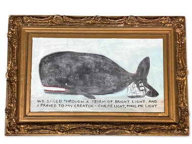New England Folk Art Whale Painting