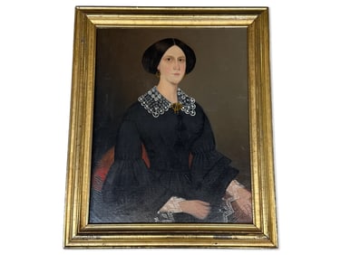 Attrib. Ammi Phillips Oil/Canvas: Portrait of a Woman