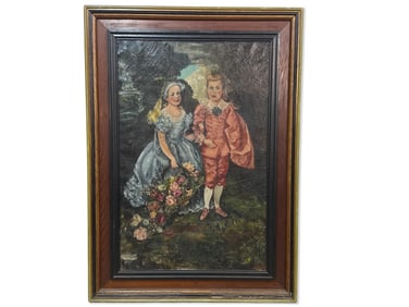 A.B. Halley. Oil/Canvas: Court Scene