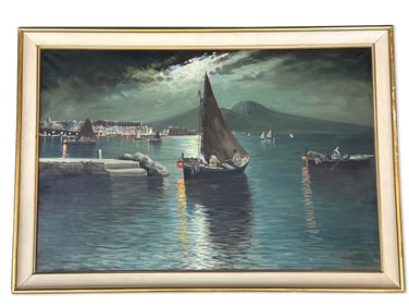 Carlo Ciappa Oil/Canvas: Harbor Scene