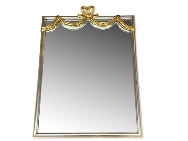 Decorator Wall Mirror with Ribbon Crest