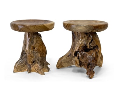 Pair of Free Edge Root Form Stools