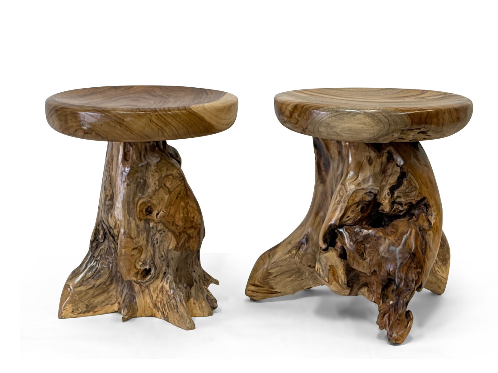 Pair of Free Edge Root Form Stools (1 of 4)