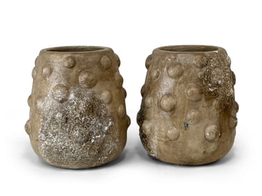Pair of Terracotta Bumpy Garden Planters