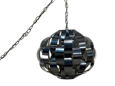 Max Sauze for Lightolier Chrome Pendant Lamp