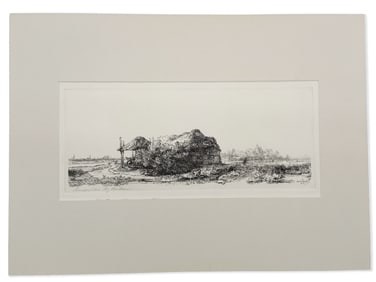 After Rembrandt Van Rijn Etching: Cottage