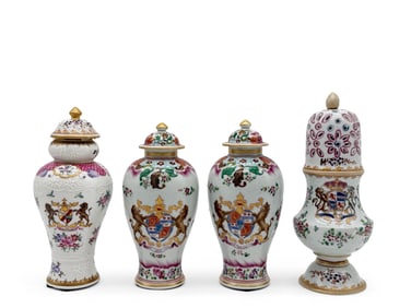 French Samson Armorial Porcelain Grouping