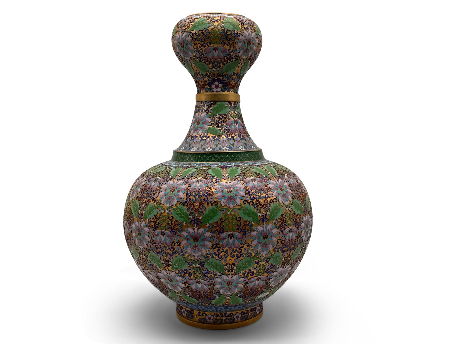 Large Chinese Cloisonné Openwork Floral Vase (1 of 4)