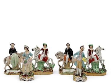 Six Old English Staffordshire Figures