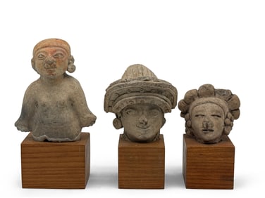 Three Pre-Columbian Terracotta Busts