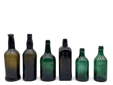 Six 19th C. Commercial Bottles