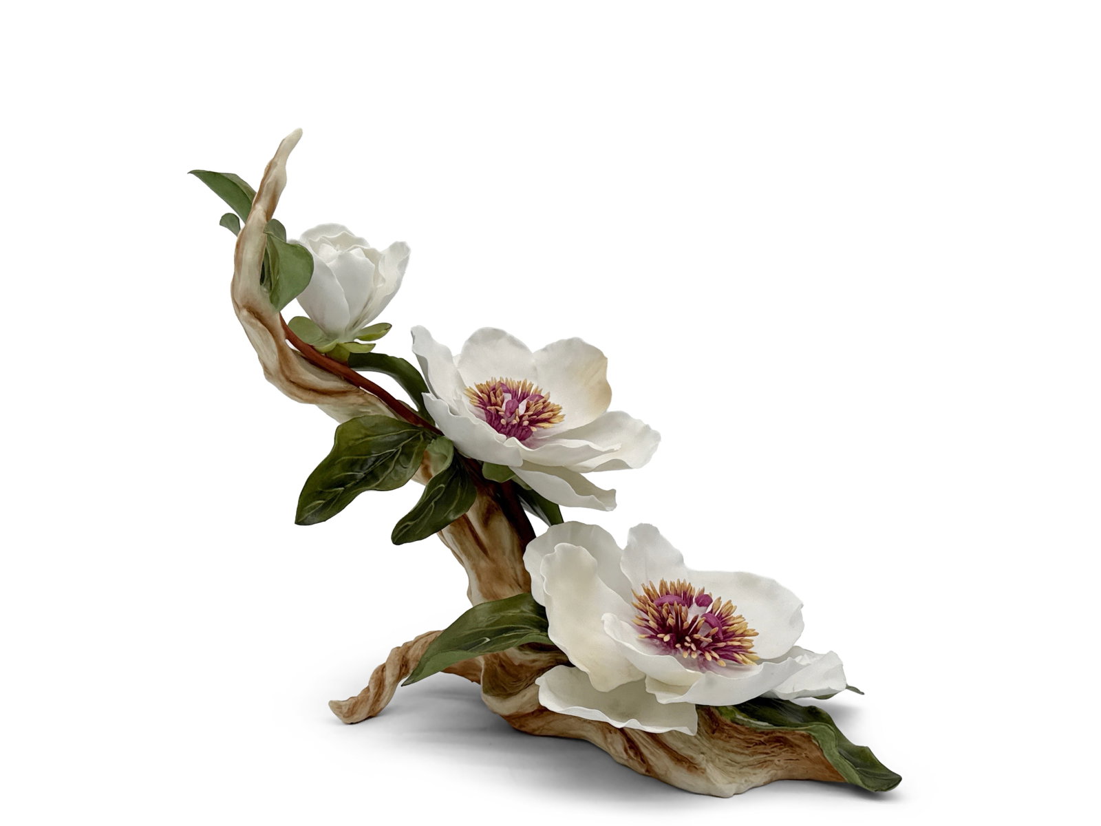 Boehm Porcelain White Peony: A Boehm porcelain limited edition White Peony figurine, marked underneath. 10in tall x 11in wide. | You have additional shipping options, and are not required to use Live Shipping. Additional third-pa