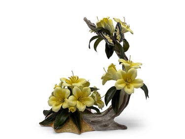 Boehm Porcelain Yellow Rhododendron Figurine
