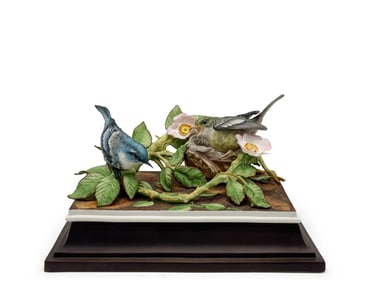 Boehm Porcelain Cerulean Warblers Landscape