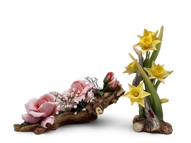 Two Boehm Porcelain Floral Figurines