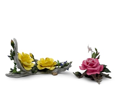 Two Boehm Porcelain Floral Figurines