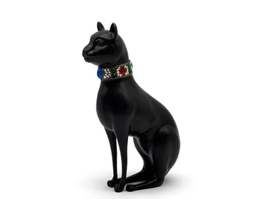 Bronze Jeweled Cat Figurine