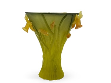 Daum Pate de Verre Daffodil Vase