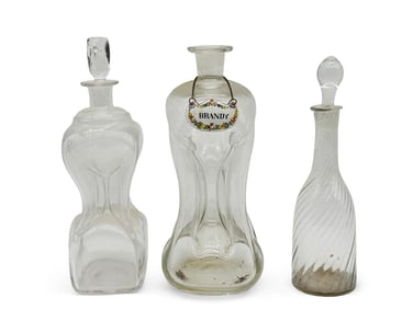 Three 19th C. Glass Decanters