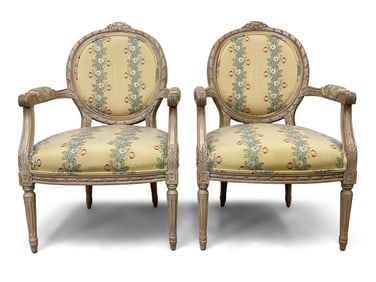 Pr. William Switzer Louis XVI-style Carved Fauteuils