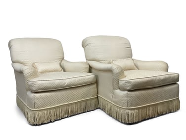 Pair of Brunschwig & Fils Upholstered Club Chairs