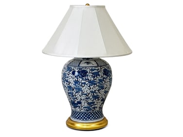Large Ralph Lauren Foo Dog Porcelain Table Lamp