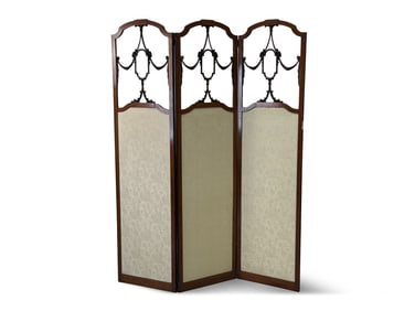Edwardian Mahogany Three-Panel Room Divider