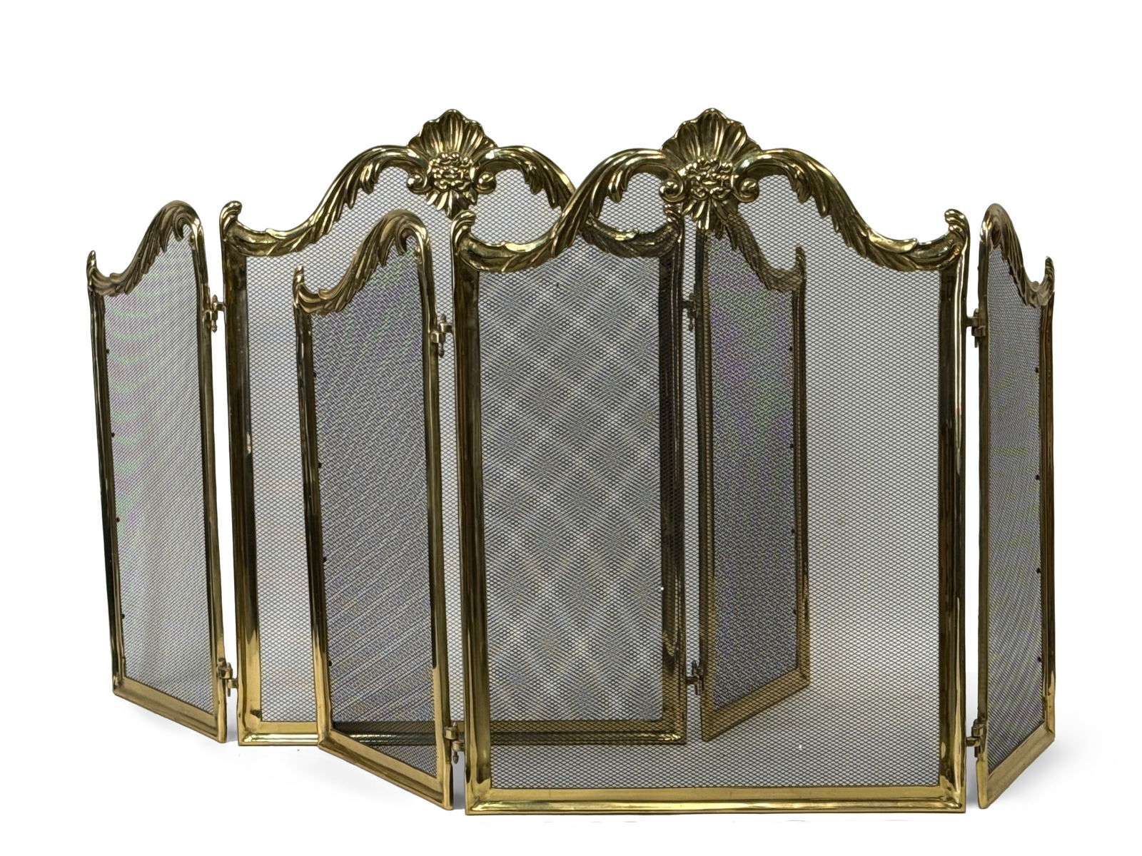 Pair of Brass Louis XV-style Fireplace Screens (1 of 3)