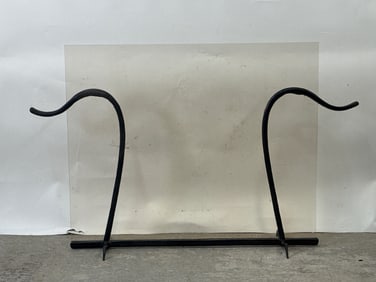 Studio Artisan Wrought Iron and Glass Fireplace Screen