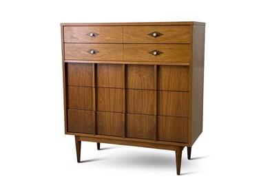 American Modern Walnut Chest of Drawers